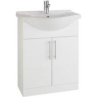 Clifton Gloss White Bathroom 650mm Unit with Basin