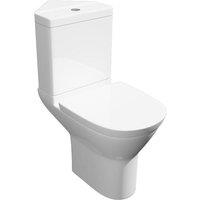 Clifton Premium CORNER OPEN BACK ROUND Rimless Pan Toilet Set in White