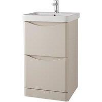Clifton Cashmere Bathroom Standing 2-Drawer Unit with Basin 500mm Wide in Pale Grey