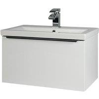 Clifton Gloss White 60cm Wall Bathroom Mounted Unit & Basin