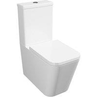 Clifton Premium CLOSED BACK SQUARE Rimless Pan Toilet Set in White