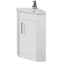 Clifton Gloss White Bathroom Corner Unit with Basin