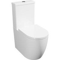 Clifton Premium CLOSED BACK ROUND Rimless Pan Toilet Set in White