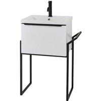 Clifton White Gloss500mm Wall Hung Drawer Unit Ceramic Basin & Frame