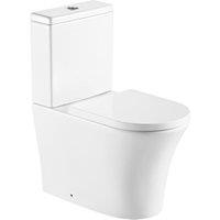 Clifton Premium CLOSED Rimless Pan BACK Toilet Set in White