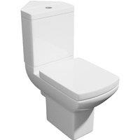 Clifton Premium CORNER OPEN BACK Rimless Pan Toilet Set in White