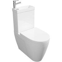 Clifton Premium CLOSED BACK COMBO Rimless Pan Toilet Set & Right Hand Basin in White
