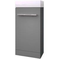 Clifton Grey Gloss Bathroom Standing Cloakroom Unit with Basin 400mm Wide