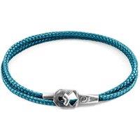 ANCHOR & CREW Men's Tenby Silver & Rope Bracelet in Blue | Size: 23 cm