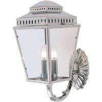 Netlighting Mansion House 3 Light Outdoor Wall Lantern Light Polished Nickel IP44 E14 in Grey