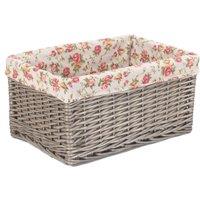 Red Hamper Wicker Antique Wash Garden Rose Willow Storage Baskets in Grey | Size: XL