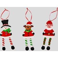 Shatchi Christmas Tree Hanging Decoration 12Pcs Santa Snowman Reindeer