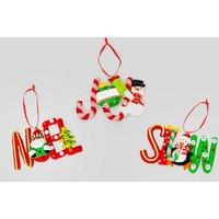 Shatchi Christmas Tree Hanging Decoration 12Pcs Snow Joy Noel