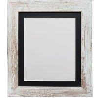 Frames & Mirrors 4U Metro Distressed White Frame with Black Mount 40 x 50CM Image Size A3 | Size: 40 x 50 cm