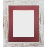 Frames & Mirrors 4U Metro Distressed White Frame with Red Mount A2 Image Size A3