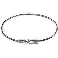 ANCHOR & CREW Men's Crossjack Sail Silver Chain SKINNY Bracelet | Size: 21 cm