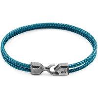 ANCHOR & CREW Men's Cromer Silver & Rope Bracelet in Blue | Size: 21 cm