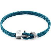 ANCHOR & CREW Men's Brixham Silver & Rope Bracelet in Blue | Size: 19 cm