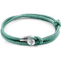 ANCHOR & CREW Men's Dundee Silver & Rope Bracelet in Light Green