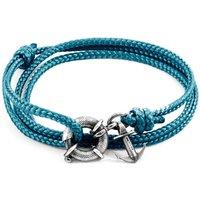 ANCHOR & CREW Men's Clyde Anchor Silver & Rope Bracelet in Blue