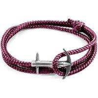 ANCHOR & CREW Men's Admiral Anchor Silver & Rope Bracelet in Purple