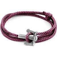 ANCHOR & CREW Men's Union Anchor Silver & Rope Bracelet in Purple