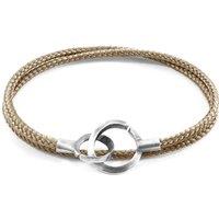 ANCHOR & CREW Men's Montrose Silver & Rope Bracelet in Light Brown | Size: 23 cm