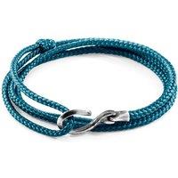 ANCHOR & CREW Men's Heysham Silver & Rope Bracelet in Blue