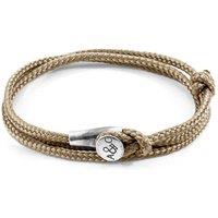 ANCHOR & CREW Men's Dundee Silver & Rope Bracelet in Light Brown