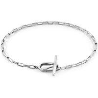 ANCHOR & CREW Women's Alex Twist Silver Chain T-Bar Bracelet | Size: 19 cm