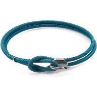 ANCHOR & CREW Women's Orla Silver & Nappa Leather Bracelet in Blue | Size: 21 cm
