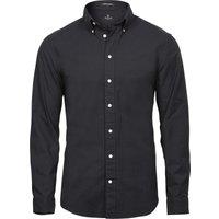 TEE JAYS Men's Perfect Long Sleeve Oxford Shirt in Black | Size: XL