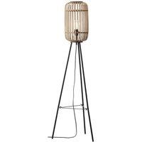 Netlighting Mathias Base & Shade Floor Lamp Natural Bamboo Plywood Matt Black Paint