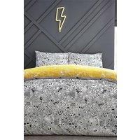 Furn Doodles Abstract Reversible Duvet Cover Set in Black | Size: Double