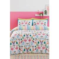 Fusion 'Tropical Flamingo' Reversible Duvet Cover Set in Pink | Size: Double