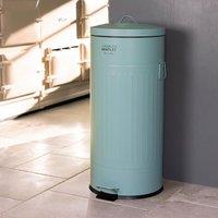 Charles Bentley 30L Retro Steel Waste Rubbish Kitchen Pedal Bin in Green