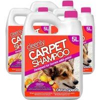 cleenly Pet Carpet Cleaning Shampoo Odour Remover 4 x 5L in Orange