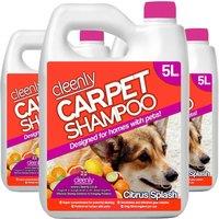 cleenly Pet Carpet Cleaning Shampoo Odour Remover 3 x 5L in Orange