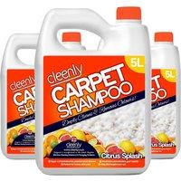 cleenly Carpet Cleaning Shampoo Odour Remover Citrus Fragrance 3 x 5L in Orange