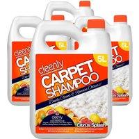 cleenly Carpet Cleaning Shampoo Odour Remover Citrus Fragrance 4 x 5L in Orange