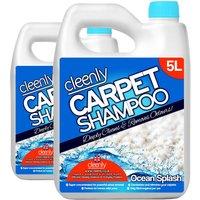 cleenly Carpet Cleaning Shampoo Odour Remover Ocean Fragrance 2 x 5L in Blue