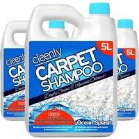 cleenly Carpet Cleaning Shampoo Odour Remover Ocean Fragrance 3 x 5L in Blue