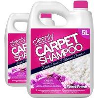 cleenly Carpet Cleaning Shampoo Odour Remover Floral Fragrance 2 x 5L in Pink