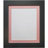 Frames & Mirrors 4U Metro Black Frame with Pink Mount 60 x 80CM Image Size 50 x 70 CM | Size: 60 x 80 cm