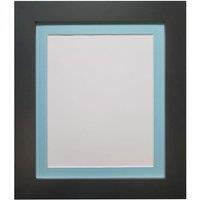 Frames & Mirrors 4U Metro Black Frame with Blue Mount for Image Size 6 x 4 Inch
