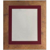 Frames & Mirrors 4U Metro Vintage Wood Frame with Red Mount for Image Size A4 in Walnut