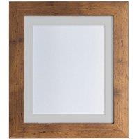 Frames & Mirrors 4U Metro Vintage Wood Frame with Light Grey Mount for Image Size 10 x 8 Inch in Walnut