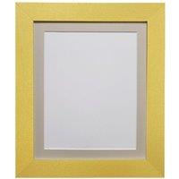 Frames & Mirrors 4U Metro Gold Frame with Light Grey Mount for Image Size A5