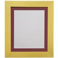 Frames & Mirrors 4U Metro Gold Frame with Red Mount for Image Size 18 x 12