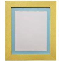 Frames & Mirrors 4U Metro Gold Frame with Blue Mount 40 x 50CM Image Size 16 x 12 Inch | Size: 40 x 50 cm